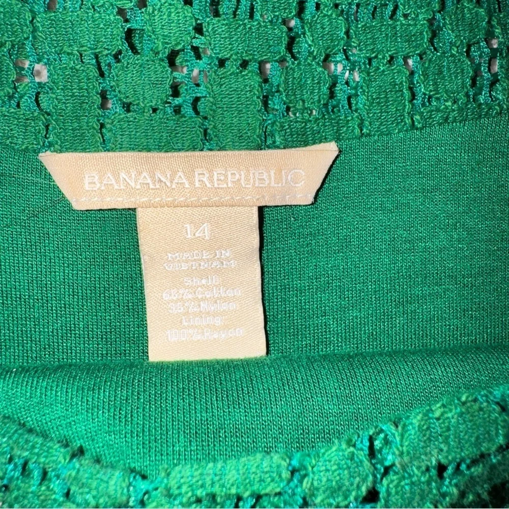 Banana Republic Vibrant Green Long Sleeve Dress